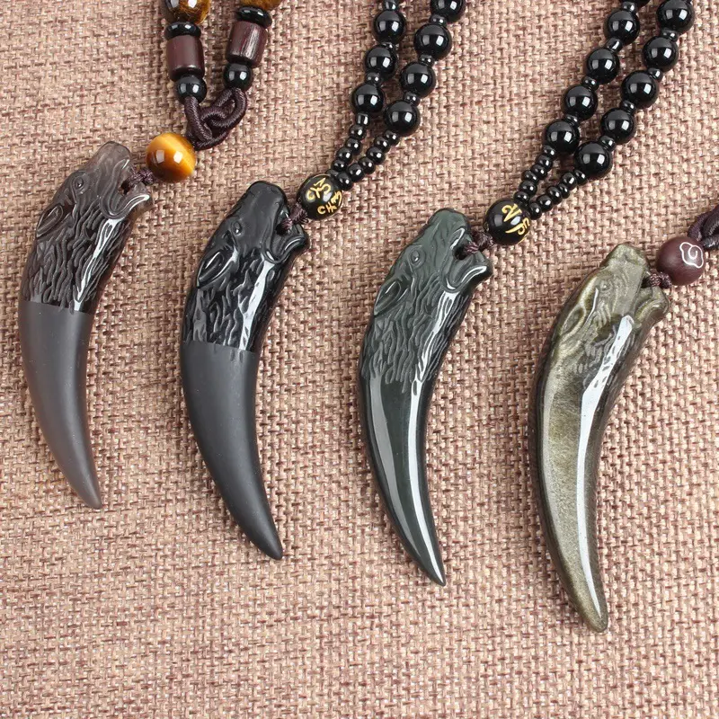 Wolf Tooth Necklace Set for Men Women Crystal & Ice - Image 28
