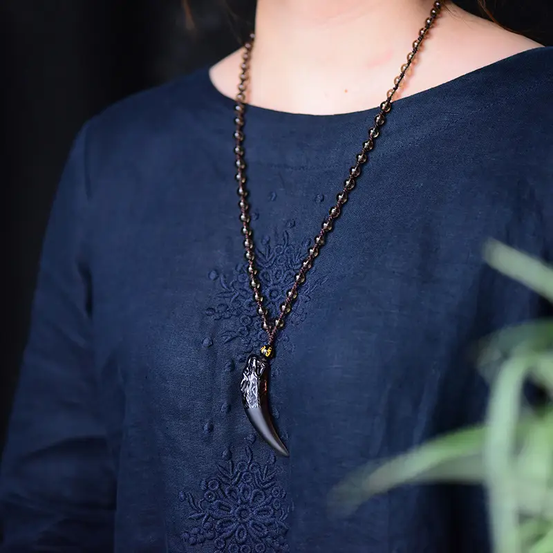 Wolf Tooth Necklace Set for Men Women Crystal & Ice - Image 30