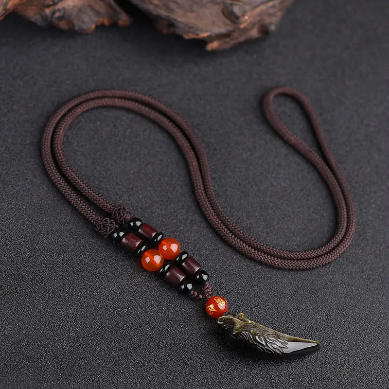 Wolf Tooth Necklace Set for Men Women Crystal & Ice - Image 15