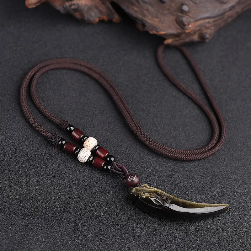 Wolf Tooth Necklace Set for Men Women Crystal & Ice - Image 19