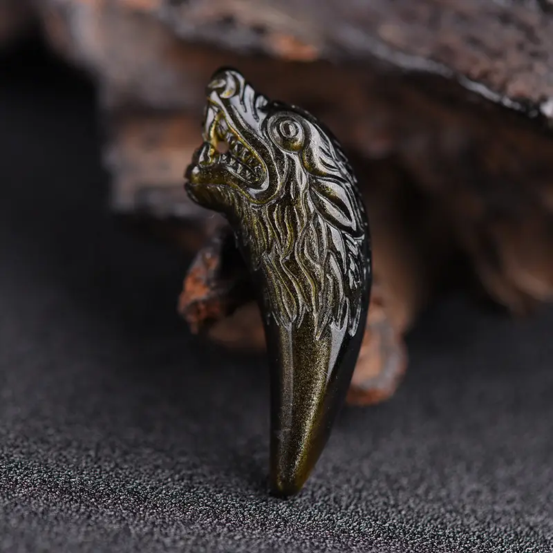 Wolf Tooth Necklace Set for Men Women Crystal & Ice - Image 3
