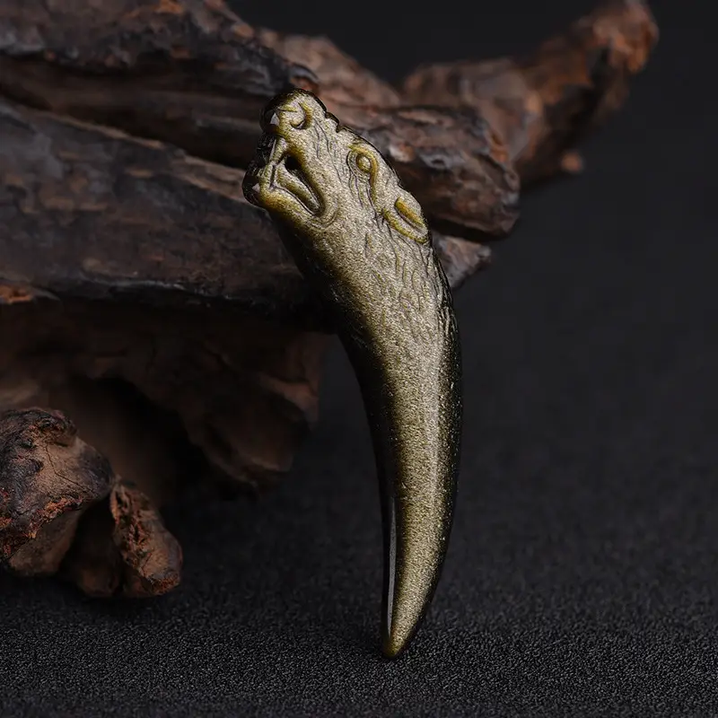 Wolf Tooth Necklace Set for Men Women Crystal & Ice - Image 6