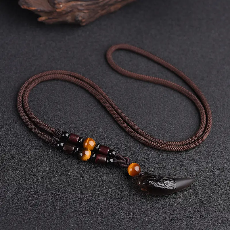 Wolf Tooth Necklace Set for Men Women Crystal & Ice - Image 7