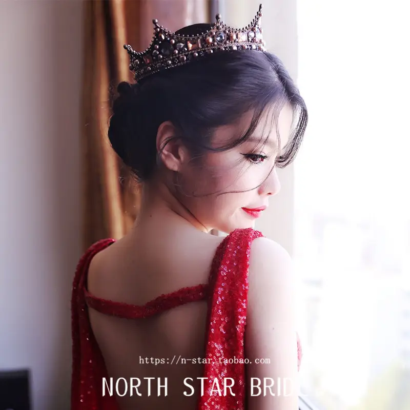 European Style Vintage Crown for Bridal Headpiece - Image 2