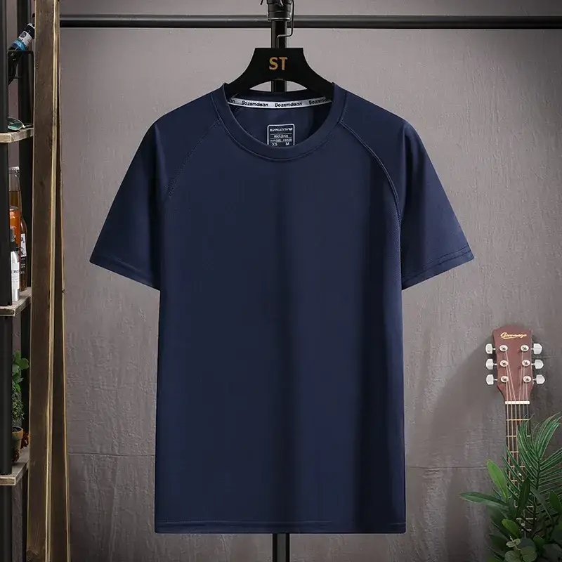 Men Navy Blue Slim Fit T-Shirt Half Sleeve