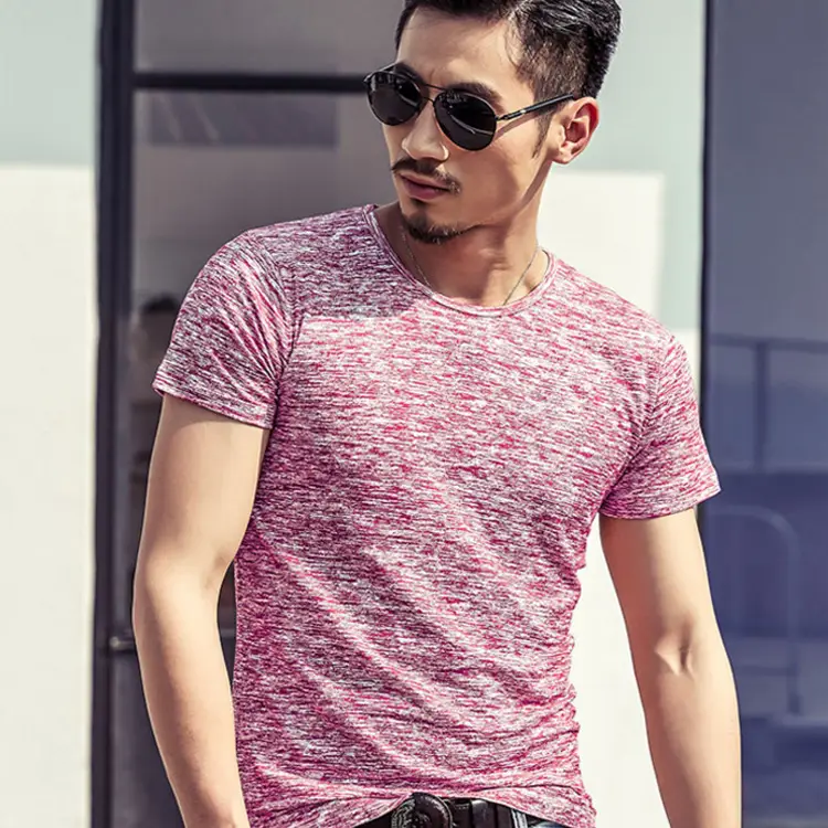 Men's Pink Marbled T-Shirt Short Sleeve Summer Wear