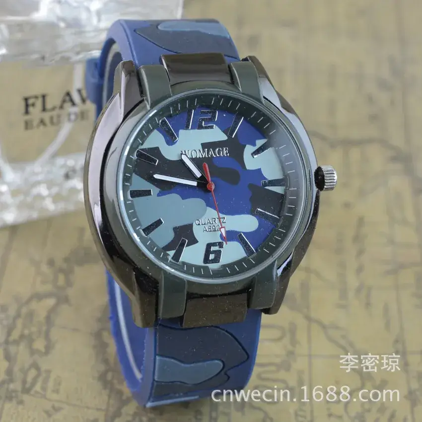 Korean Fashion Blue Silicone Tactical Watch for Men Women - Image 3