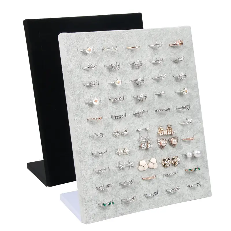 Black Velvet Jewelry Ring Display Stand 50-Bit Vertical Display - Image 5