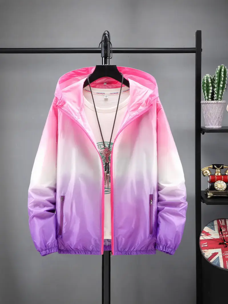 Parent-Child Sun Protection Windbreaker Jacket Pink Purple Gradient - Image 6