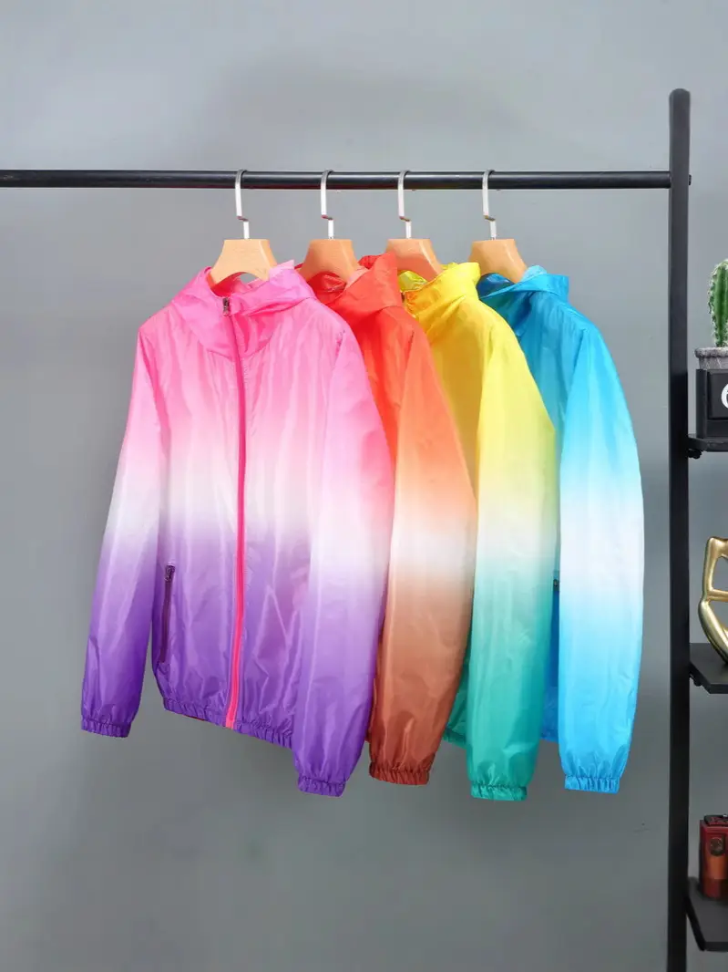 Parent-Child Sun Protection Windbreaker Jacket Pink Purple Gradient - Image 9