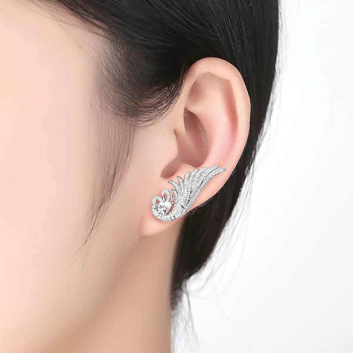 Copper Zircon Phoenix Earrings for Women - Image 6