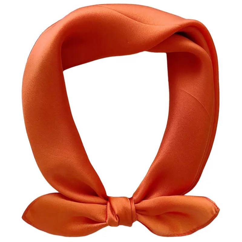 White Silk Bow Scarf 53cm Korean Style - Image 22