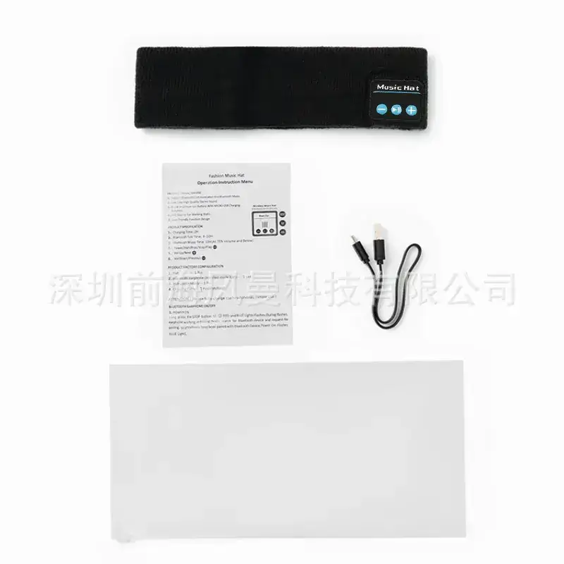 Black Bluetooth 5.4 Headband Music Call Sports Wear - Image 8