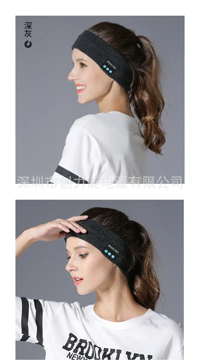 Black Bluetooth 5.4 Headband Music Call Sports Wear — feature 13