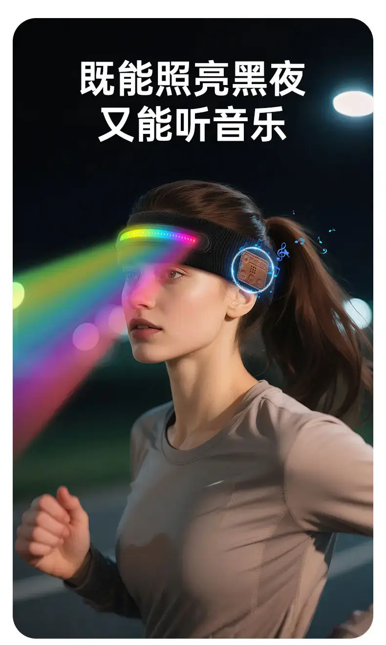 Black Bluetooth 5.4 Headband Music Call Sports Wear — feature 31