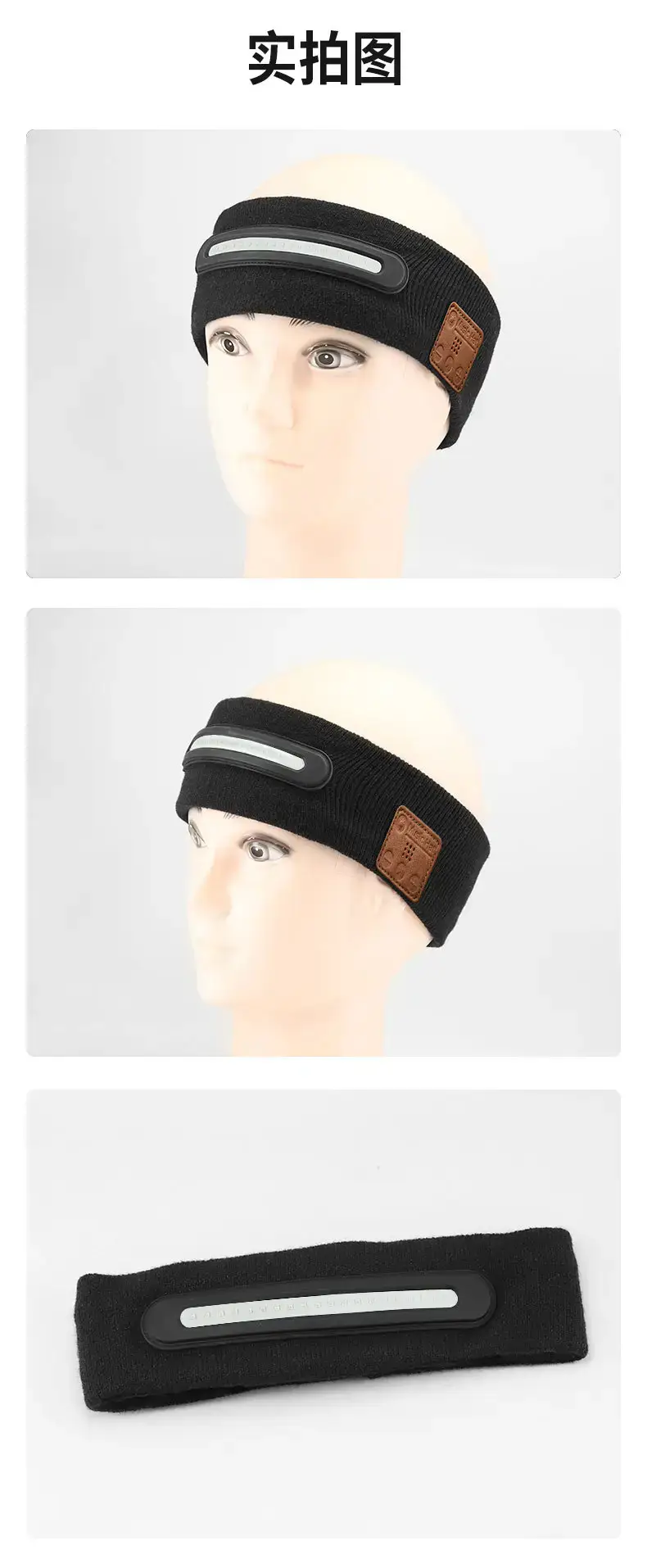 Black Bluetooth 5.4 Headband Music Call Sports Wear — feature 41