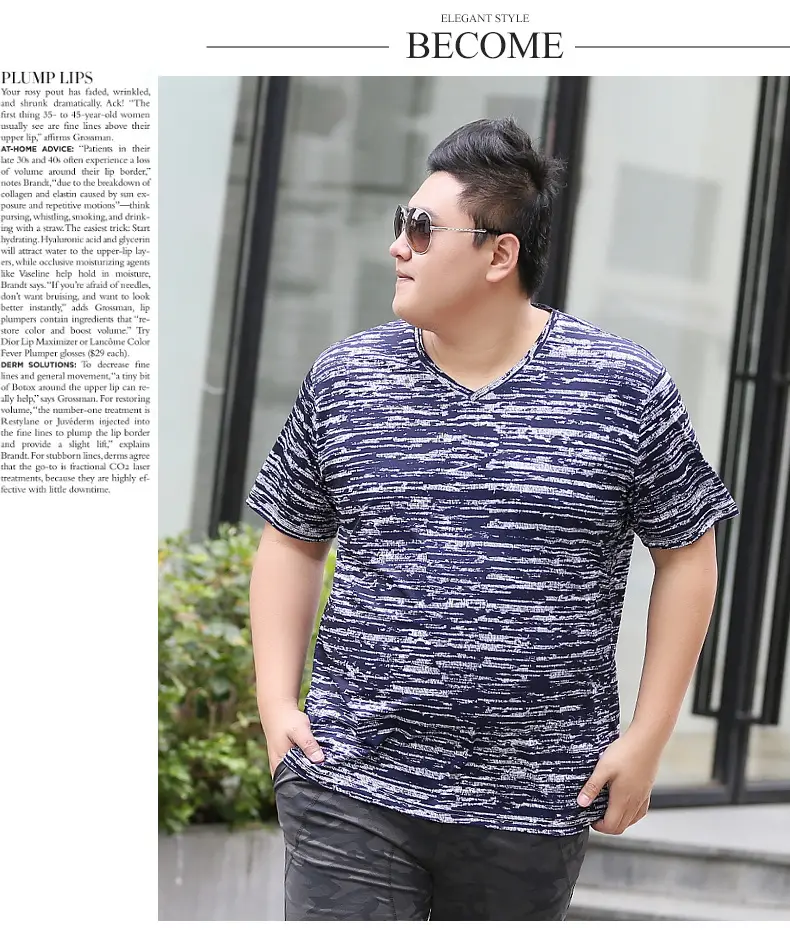 Bi Meng Men's Printed Thin T-Shirt Large Plus Size — feature 10