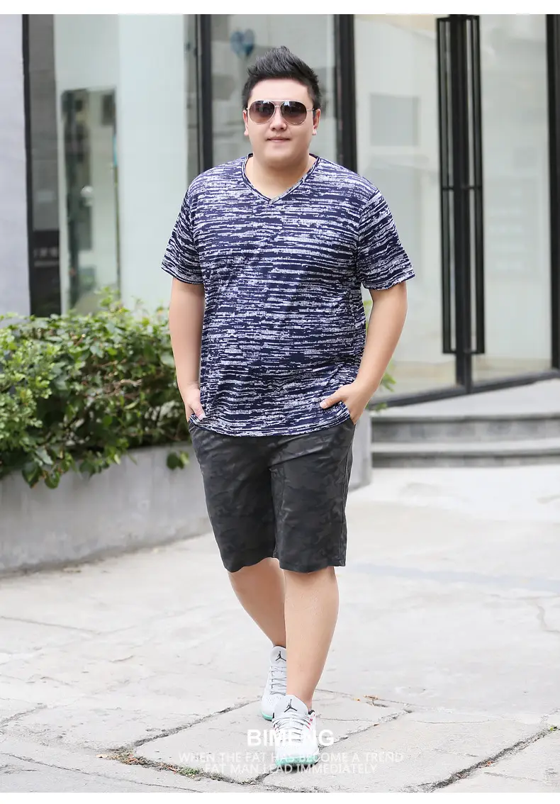 Bi Meng Men's Printed Thin T-Shirt Large Plus Size — feature 5