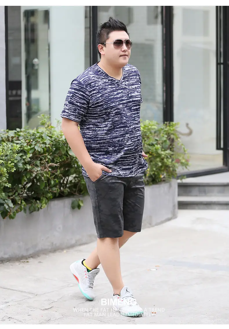 Bi Meng Men's Printed Thin T-Shirt Large Plus Size — feature 6