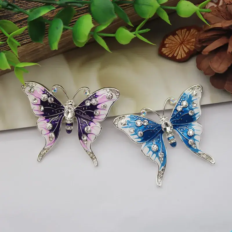 Red Diamond Butterfly Brooch Pin for Women - Image 6
