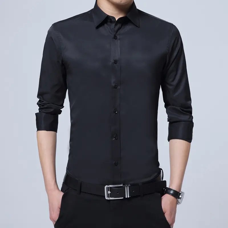 Men's Light Purple Long Sleeve Button Shirt 2025 - Image 12