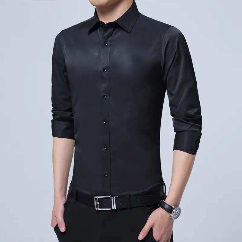 Men's Light Purple Long Sleeve Button Shirt 2025 - Image 2
