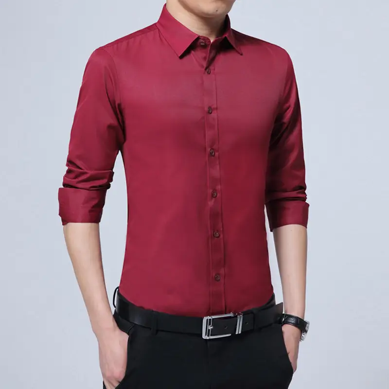 Men's Light Purple Long Sleeve Button Shirt 2025 - Image 3
