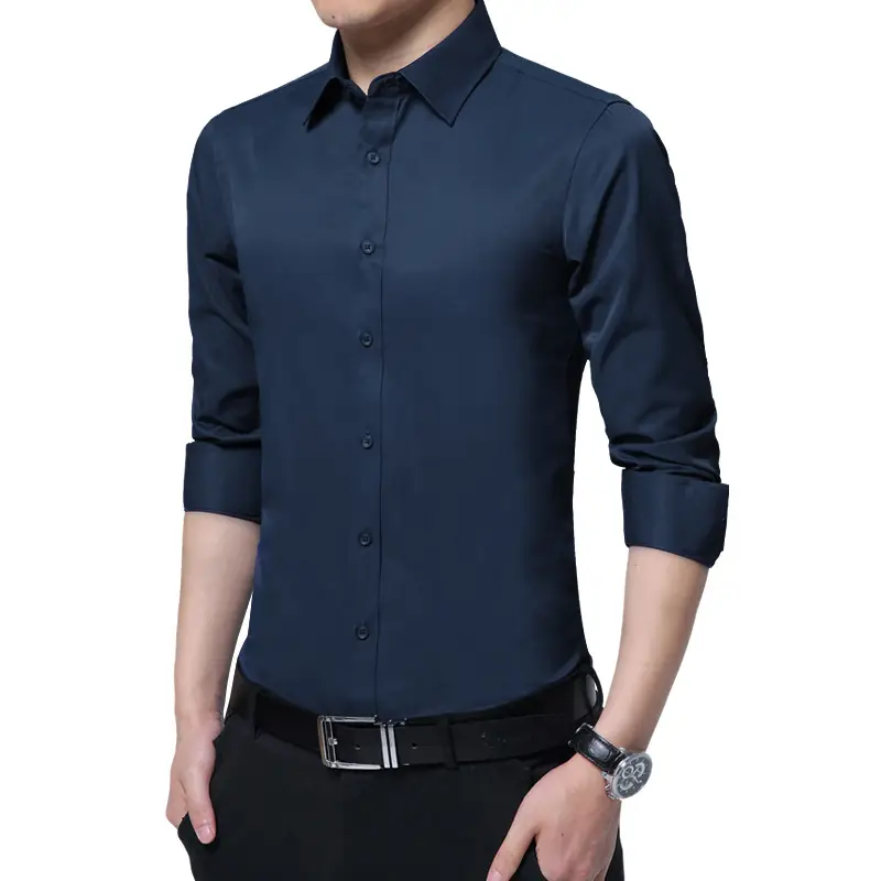 Men's Light Purple Long Sleeve Button Shirt 2025 - Image 5