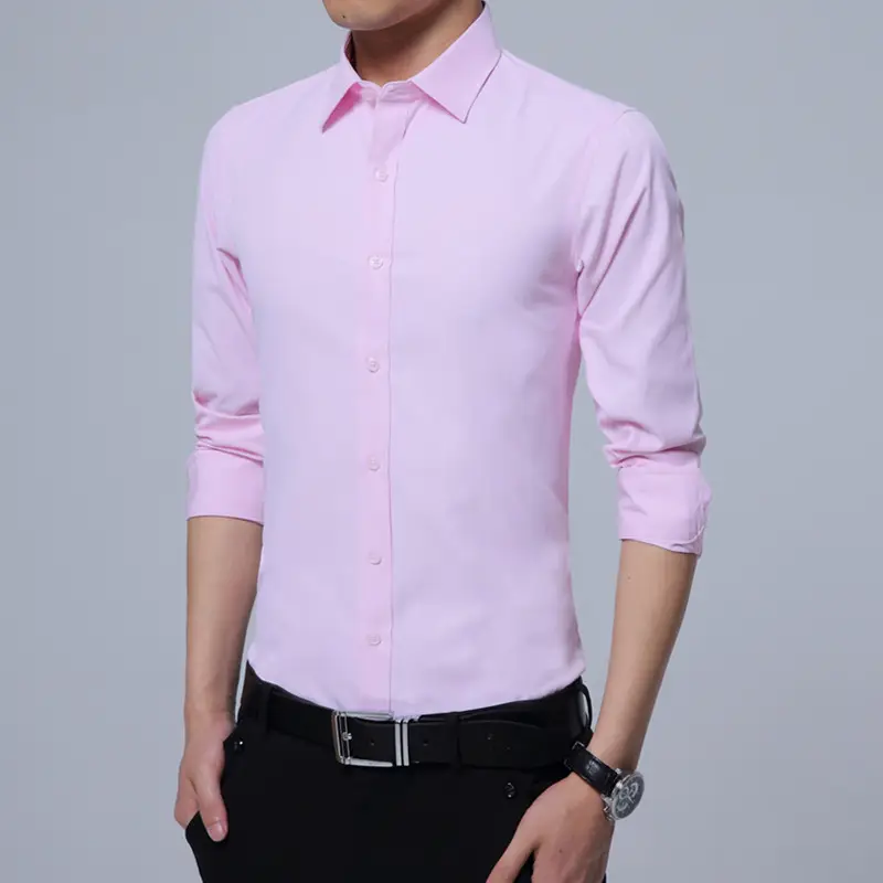 Men's Light Purple Long Sleeve Button Shirt 2025 - Image 6