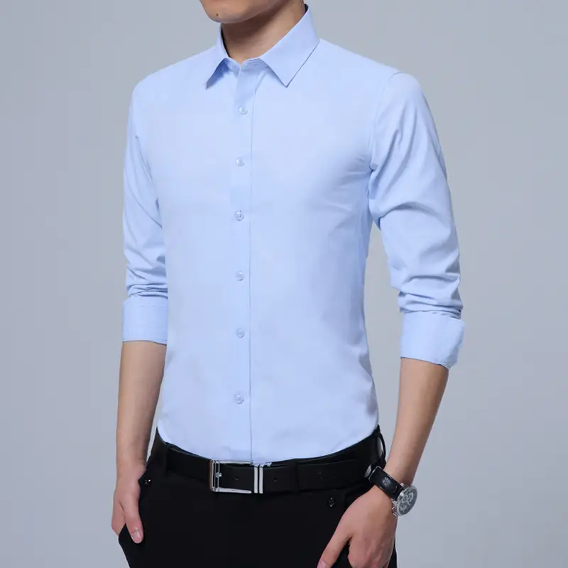 Men's Light Purple Long Sleeve Button Shirt 2025 - Image 7