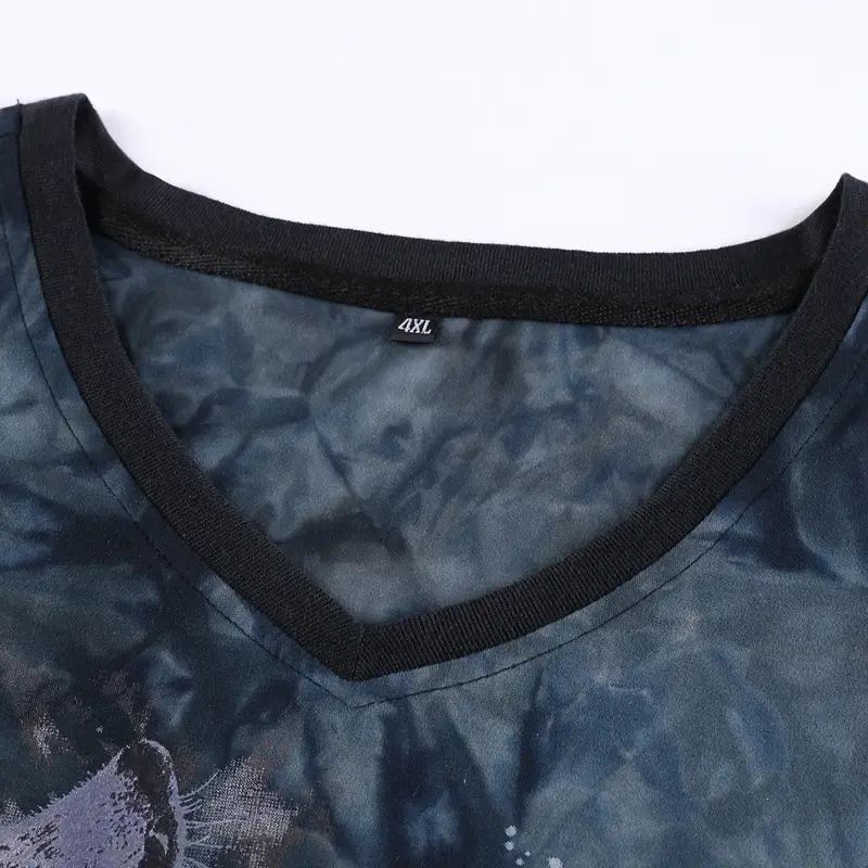 Men's Blue Tie-Dye Short Sleeve T-Shirt XL - Image 4