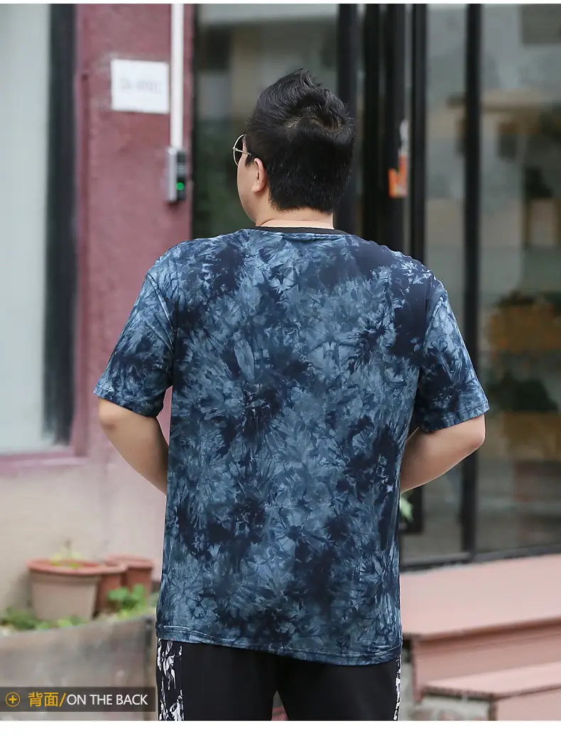 Men's Blue Tie-Dye Short Sleeve T-Shirt XL — feature 13