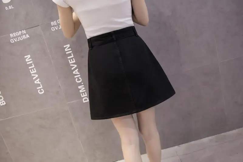 Korean Dongdaemun High-Waist Denim Skirt Large Size — feature 19