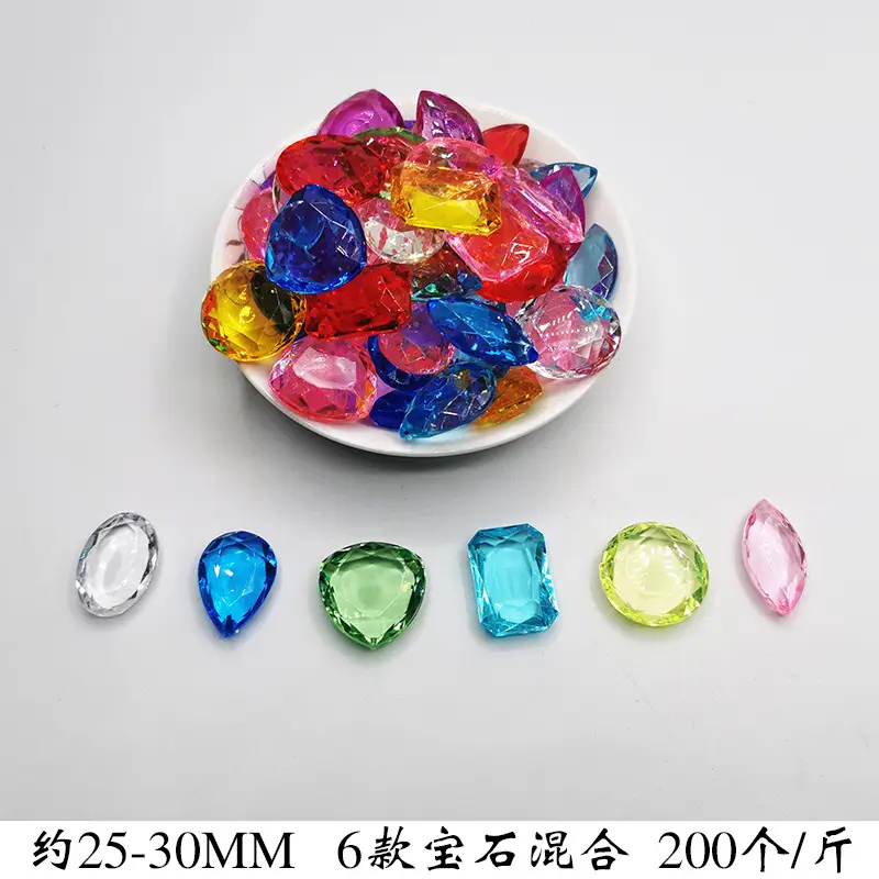 37x24mm Acrylic Gemstones 8 Colors DIY Jewelry Accessory