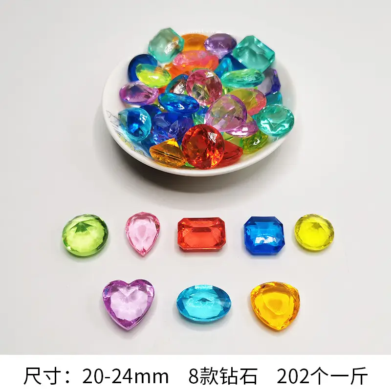 37x24mm Acrylic Gemstones 8 Colors DIY Jewelry Accessory