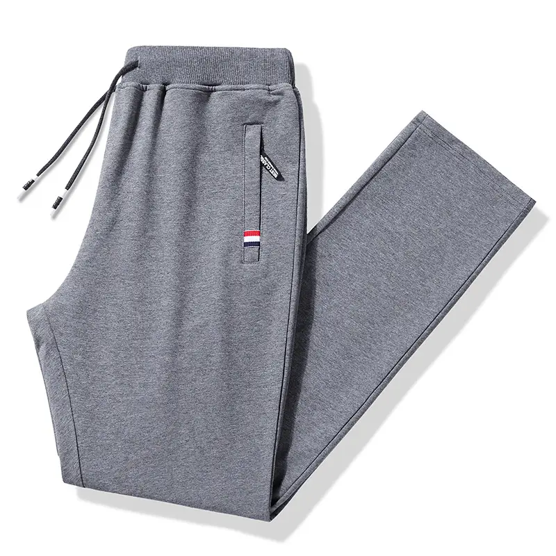 Men Grey Slim Fit Sweatpants Large All Season Cotton - Image 3