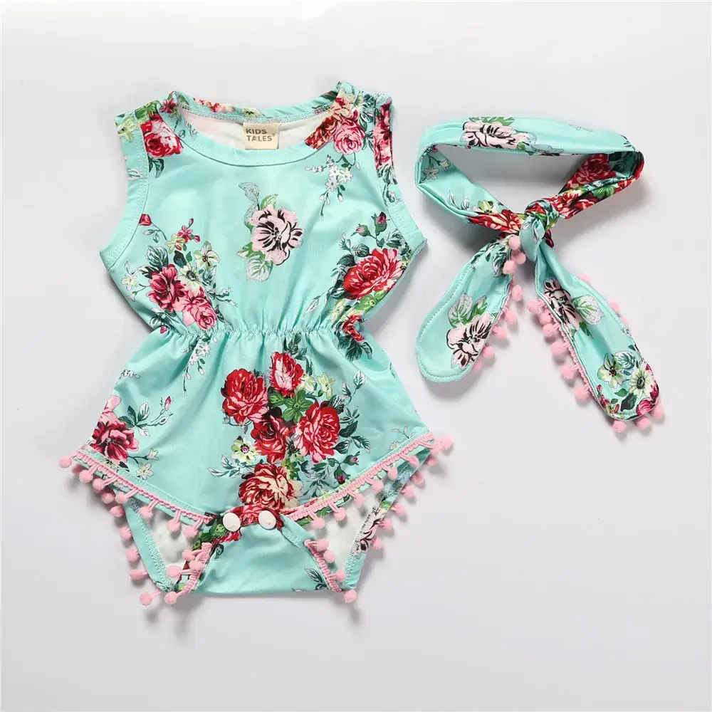 Baby Floral Jumpsuit Romper Set White Red Roses