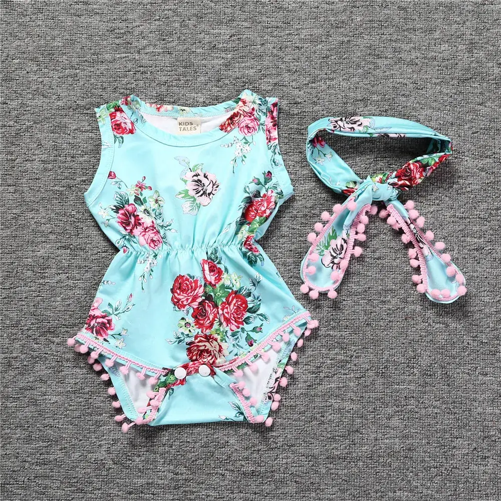 Baby Floral Jumpsuit Romper Set White Red Roses