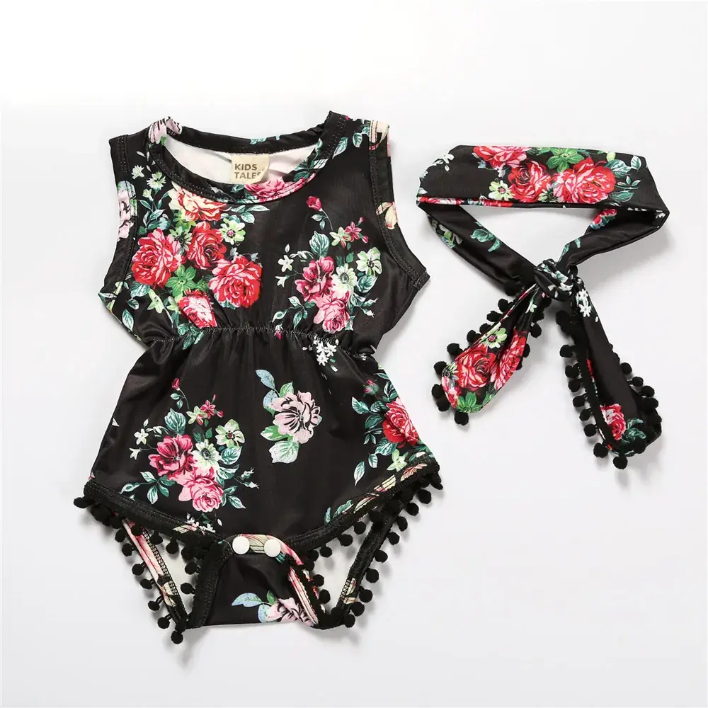 Baby Floral Jumpsuit Romper Set White Red Roses