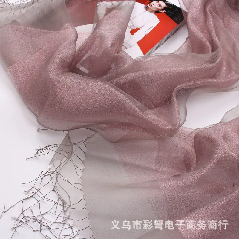 Spring Silk Tassel Scarf Double Layer Large - Image 22