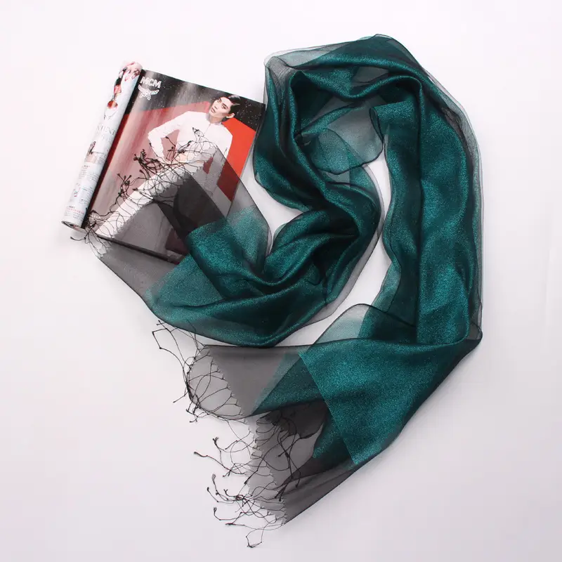 Spring Silk Tassel Scarf Double Layer Large - Image 10