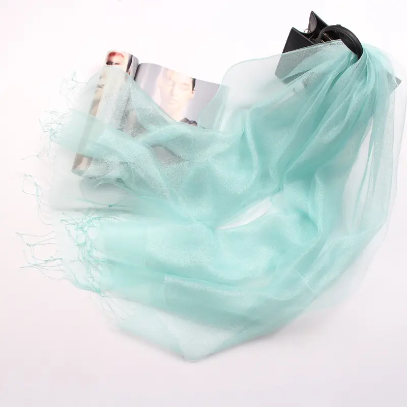 Spring Silk Tassel Scarf Double Layer Large - Image 15
