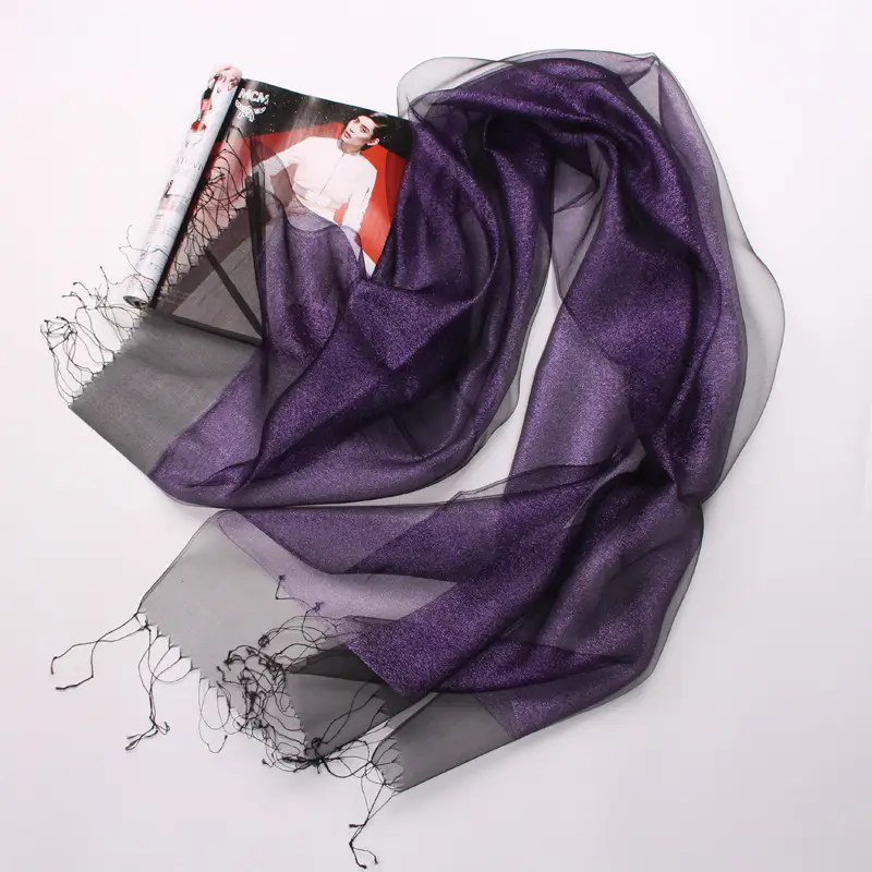 Spring Silk Tassel Scarf Double Layer Large - Image 16