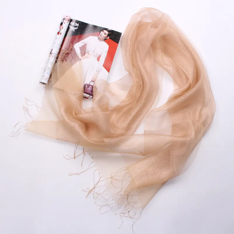 Spring Silk Tassel Scarf Double Layer Large - Image 17