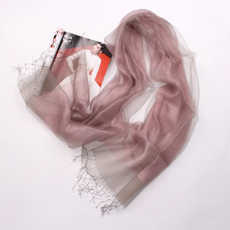 Spring Silk Tassel Scarf Double Layer Large - Image 18