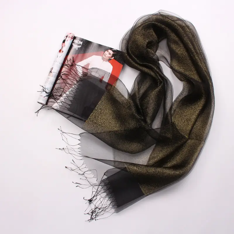 Spring Silk Tassel Scarf Double Layer Large - Image 4