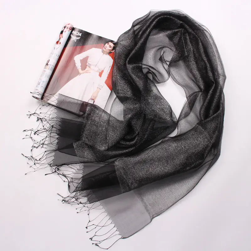 Spring Silk Tassel Scarf Double Layer Large - Image 6