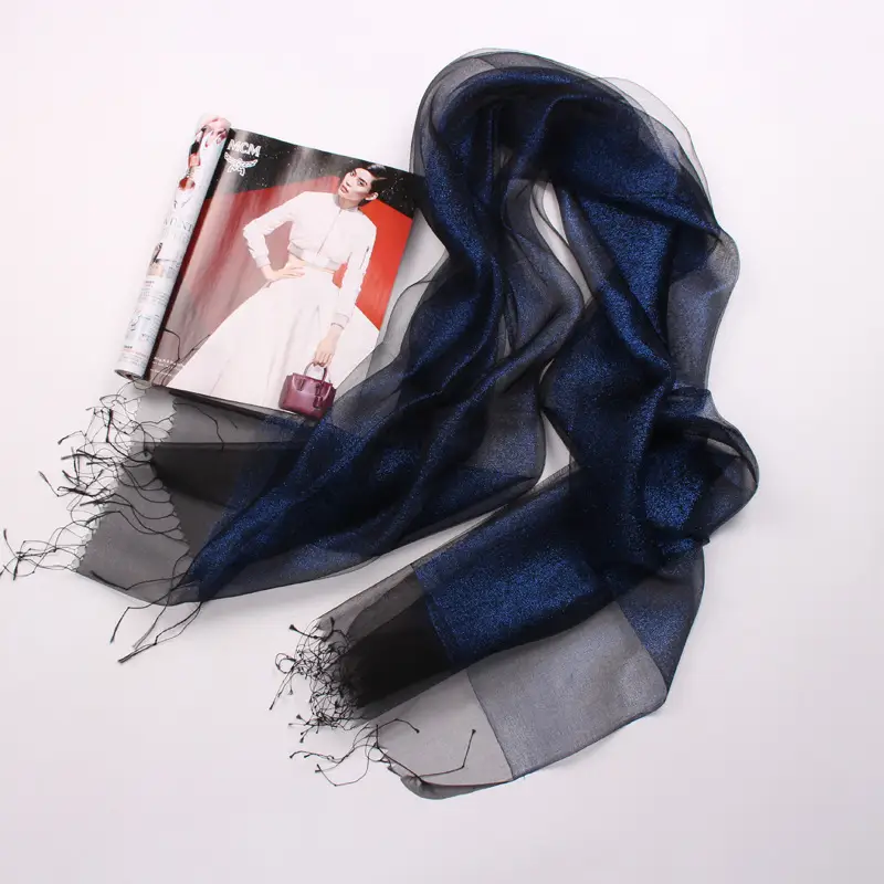 Spring Silk Tassel Scarf Double Layer Large - Image 8