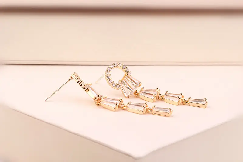 925 Sterling Silver AAA Zircon Tassel Earrings — feature 13