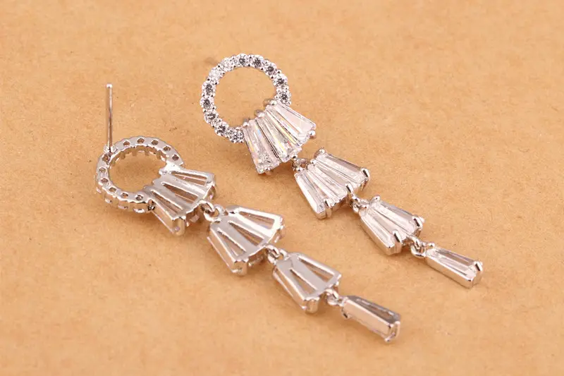 925 Sterling Silver AAA Zircon Tassel Earrings — feature 15
